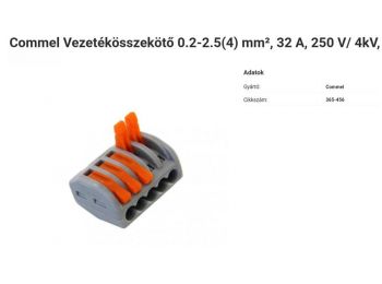 Commel 5-ös Vezetékösszekötő 0.2-2.5(4) mm², 32 A, 250