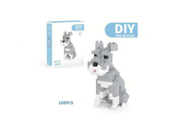 Mini építőkocka állatos játék - Schnauzer