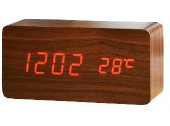 BCBP-SA018 Digitális barna fa asztali óra