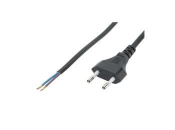 Szerelt vezeték fekete kapcsoló nélkül 250V, 2A, 2p, 2x0