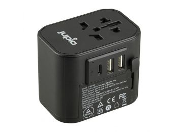 Jupio utazó töltő 2x USB-A 1x USB-C 15.5W