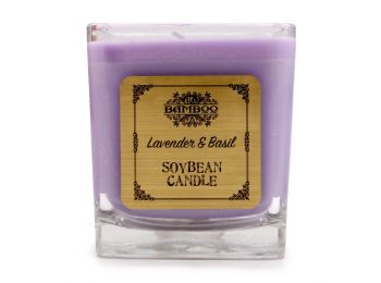 Szójagyertya Üvegben - Levendula és Bazsalikom