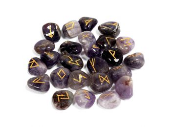 Indiai Rúna Kövek Tasakban- Ametiszt