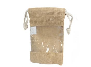 Közepes Juta Ablakos Zacskó 20x12cm