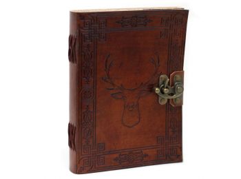 Bőrkötésű  Notesz - Szarvas  (20x15 cm)