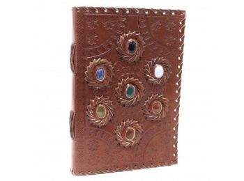 Bőrkötésű Notesz - Chakra Kövek (22.5x15cm)