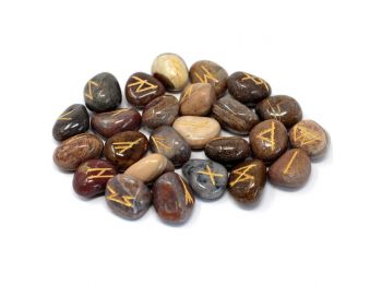 Indiai Rúna Kövek Tasakban- Jáspis