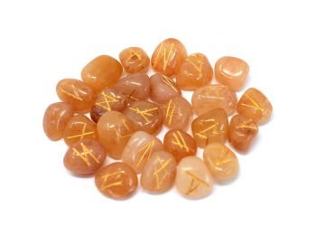 Indiai Rúna Kövek Tasakban - Sárga Aventurin