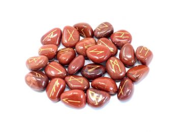 Indiai Rúna Kövek Tasakban - Vörös Jáspis