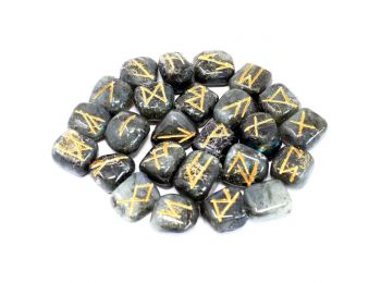 Indiai Rúna Kövek Tasakban - Labradorit