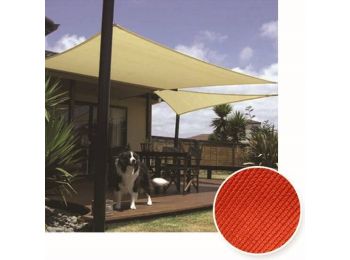 Terrakotta színű napvitorla 5 x 5 x 5 m