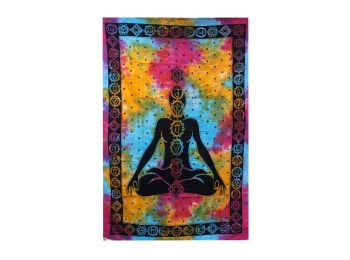 Kettős Pamut Ágytakaró / Falidísz - Chakra Buddha