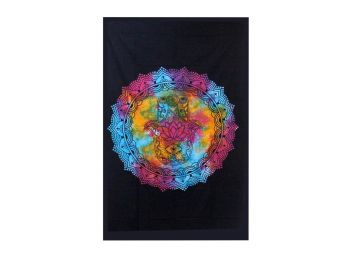 Kettős Pamut Ágytakaró / Falidísz - Fekete Hamsa