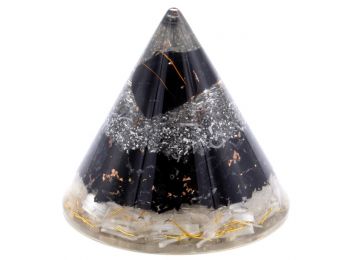 Orgonit Kúp - Szelenit, Fekete Turmalin és Réz - 90 mm