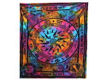 Kettős Pamut Ágytakaró / Falidísz - Az Idő Körforgása