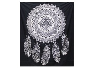 B&W Kettős Pamut Ágytakaró / Falidísz - Álomfogó