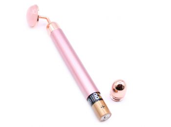 Drágakő Vibrációs Arcmasszírozó-Rózsakvarc