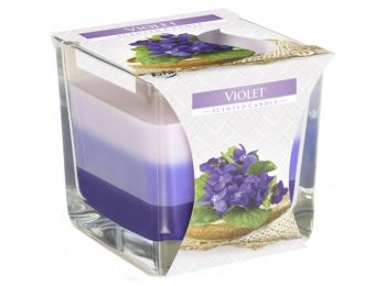 Szivárványos Illatgyertya Üvegben-Ibolya