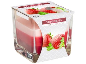 Szivárványos Illatgyertya Üvegben-Eper