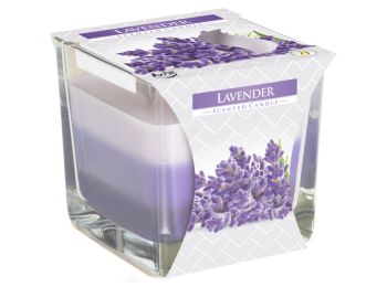 Szivárványos Illatgyertya Üvegben-Levendula