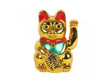 Nagyon Arany Integető Macska - 15cm