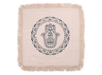 Hamsa Mandala Párnahuzat - 60x60cm - zöld