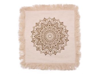 Lótusz Mandala Párnahuzat - 45x45cm - bronz