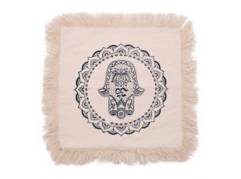 Hamsa Mandala Párnahuzat - 45x45cm - zöld