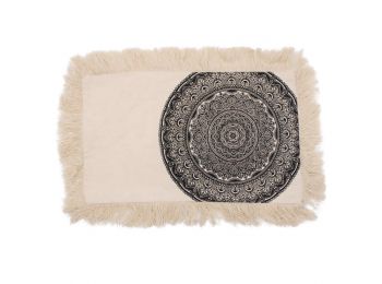 Hagyományos Mandala Párnahuzat - 30x50cm - fekete
