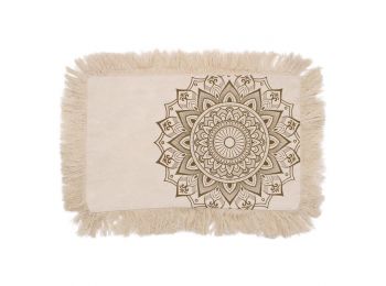 Lótusz Mandala Párnahuzat - 30x50cm - bronz