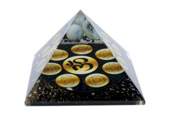 Orgonit Piramis - Éjféli Om Chakra - 90mm
