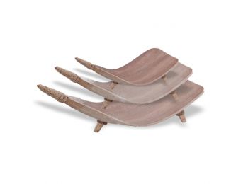 Gyümölcstál Együttes Kókuszlevélből - Fehér Súrolt