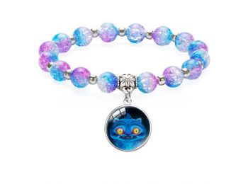 Stitch medálos színes gyöngy karkötő