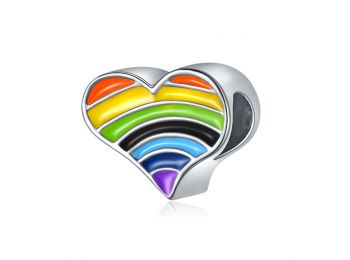 Pandora kompatibilis szivárvány szív LMBTQ charm