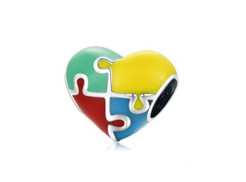 Pandora kompatibilis autizmus puzzle szív charm