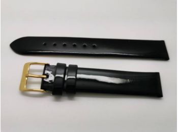 SZ2274 16mm fekete színű valódi Herczog lakkozott bőrszíj