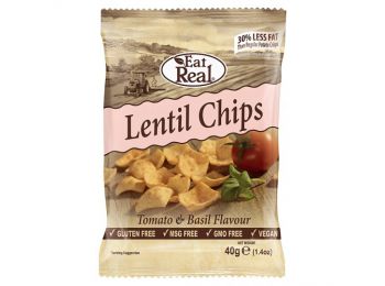 Eat real lencse chips paradicsom-bazsalikom 40g