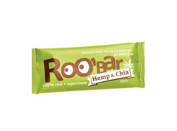 Roobar 100% raw bio gyümölcsszelet kender protein-chia mag 30g