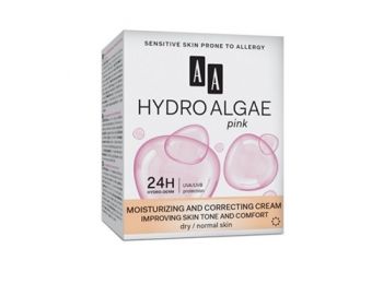 AA Hydro RÓZSASZÍN ALGÁK - Hidratáló-korrigáló bőrtónusjavító krém száraz és normál bőrre nappali 50ml