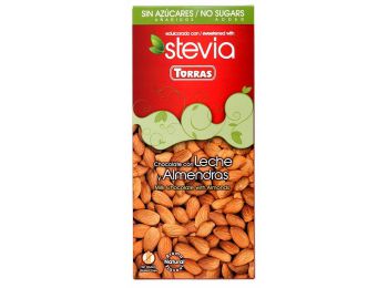 Torras stevia 09. tejcsokoládé mandulás 125g
