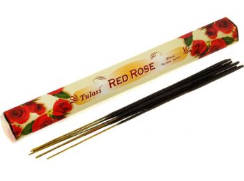 Füstölő hatszögletü tulasi red rose 20db