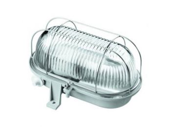 Hajólámpa, ovális, fémrácsos