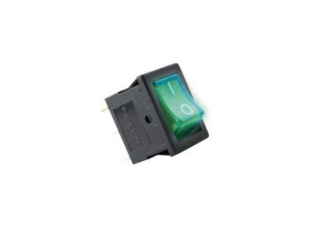 Világítós billenőkapcsoló, 12V, 1ák, zöld