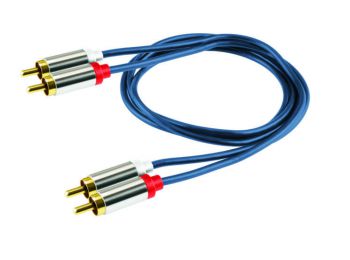 Audió kábel, 2 RCA fém dugó-2 RCA fém dugó, 1 m