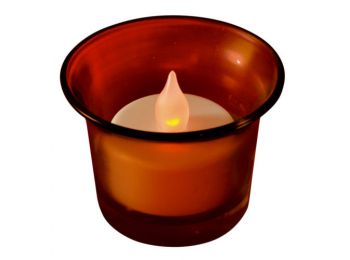 LED-es teamécses, piros tartóval, 3V