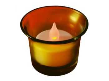 LED-es teamécses, sárga tartóval, 3V