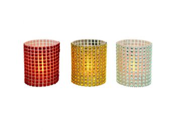 LED-es gyöngydekorációs mécses, 12 db / display, 3V