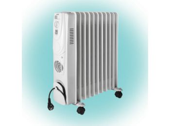 Olajradiátor beépített ventilátoros fűtőtesttel