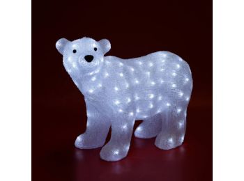 Jegesmedve dekoráció, akril, 42x58cm, IP44, 230V