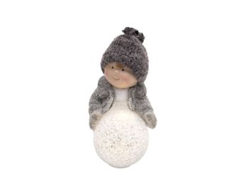 LED-es kerámia asztali dísz, kisfiú